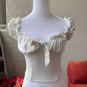 I.AM.GIA Naomi White Milkmaid Top